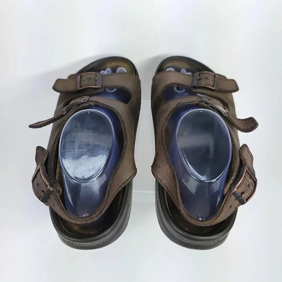 Birkenstock Men's 7 Women 9 Tatami 2 Strap Brown Leather Sandal Shoes Normcore - Picture 5 of 12